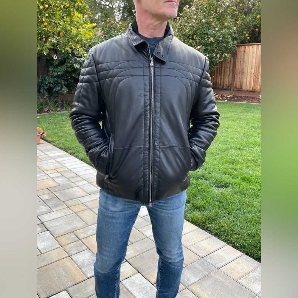 Medium Black Hugo Boss Leather Jacket